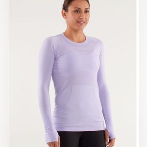 Lululemon Run Swiftly Tech Long Sleeve Shirt, Light Purple, Size 8